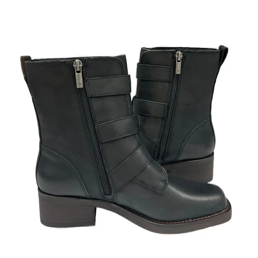 Lucky Brand Katriny Buckle Straps Riding Boot Black Leather size 6 - Picture 4 of 9